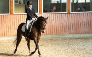 13 årige Freja og hendes pony Misse red med til dressurlandsstævnet